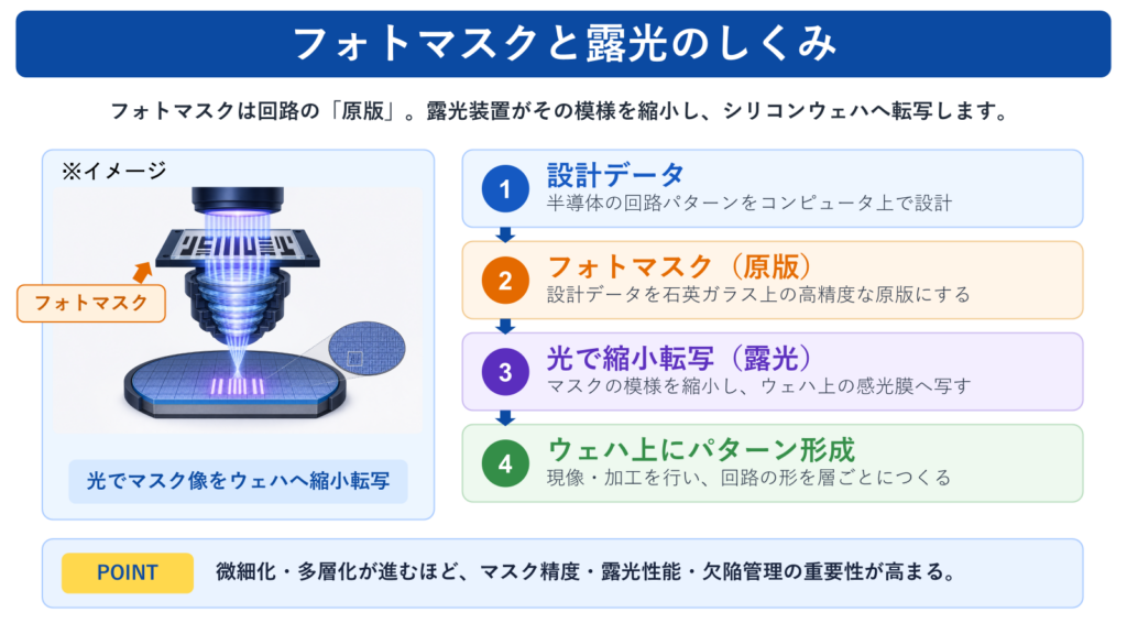 フォトマスクと露光（イメージ）